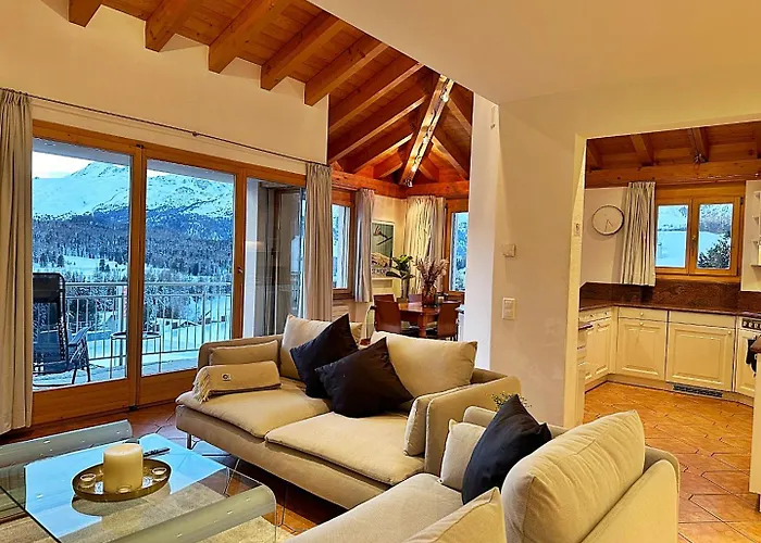 Attika - 85m2, Holz, Ausblick, Mit Garage - Me17-a * Pontresina